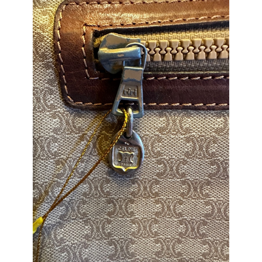 Celine Beige Brown Macadam Clutch. GUC. - Picture 3 of 16